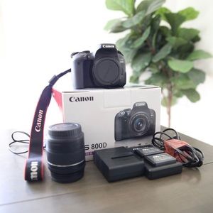 Canon Rebel T7i/800D DSLR Body With 18-55mm Lens and Extra Batteries